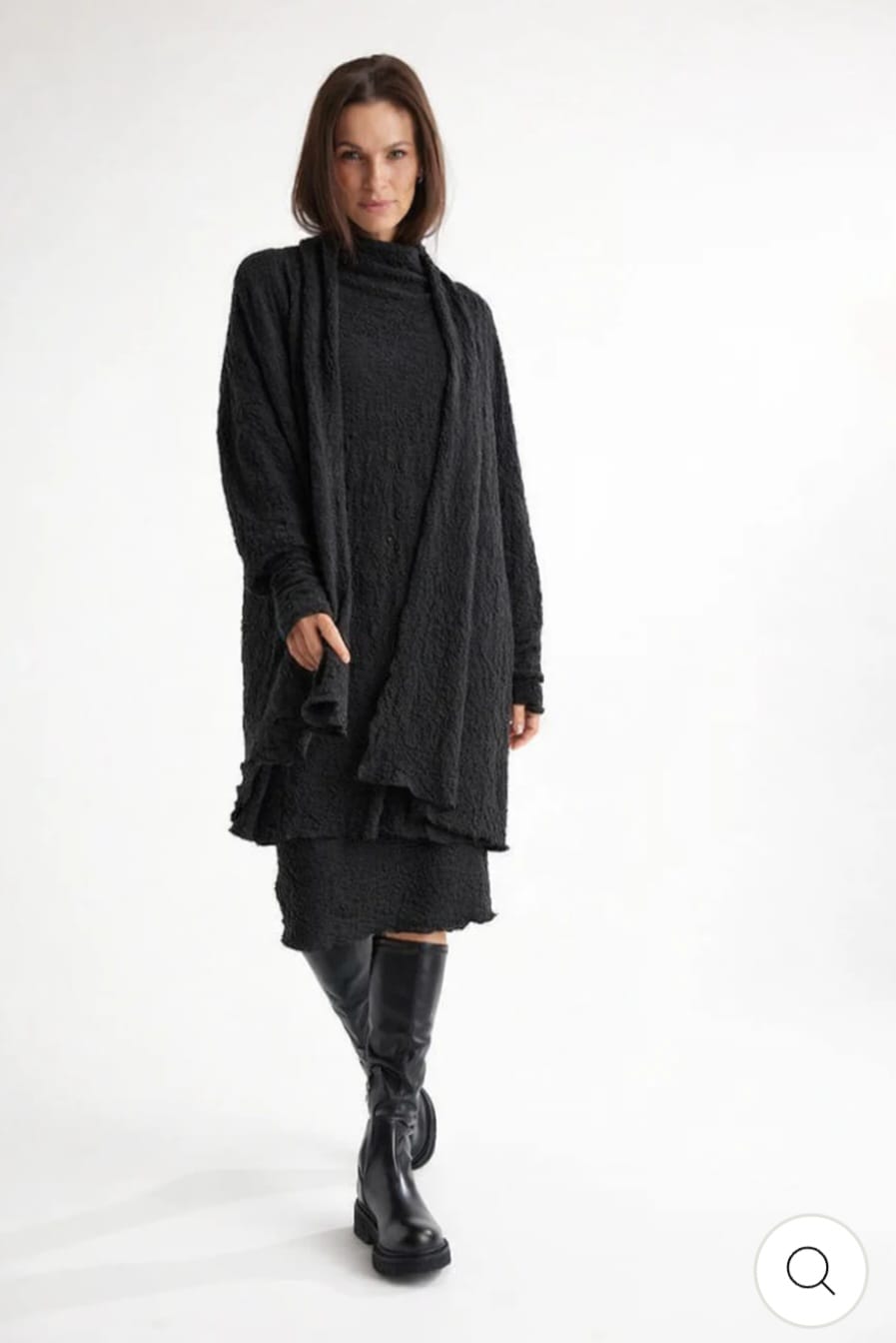 By Basics Bubble Wool Tunic - Black