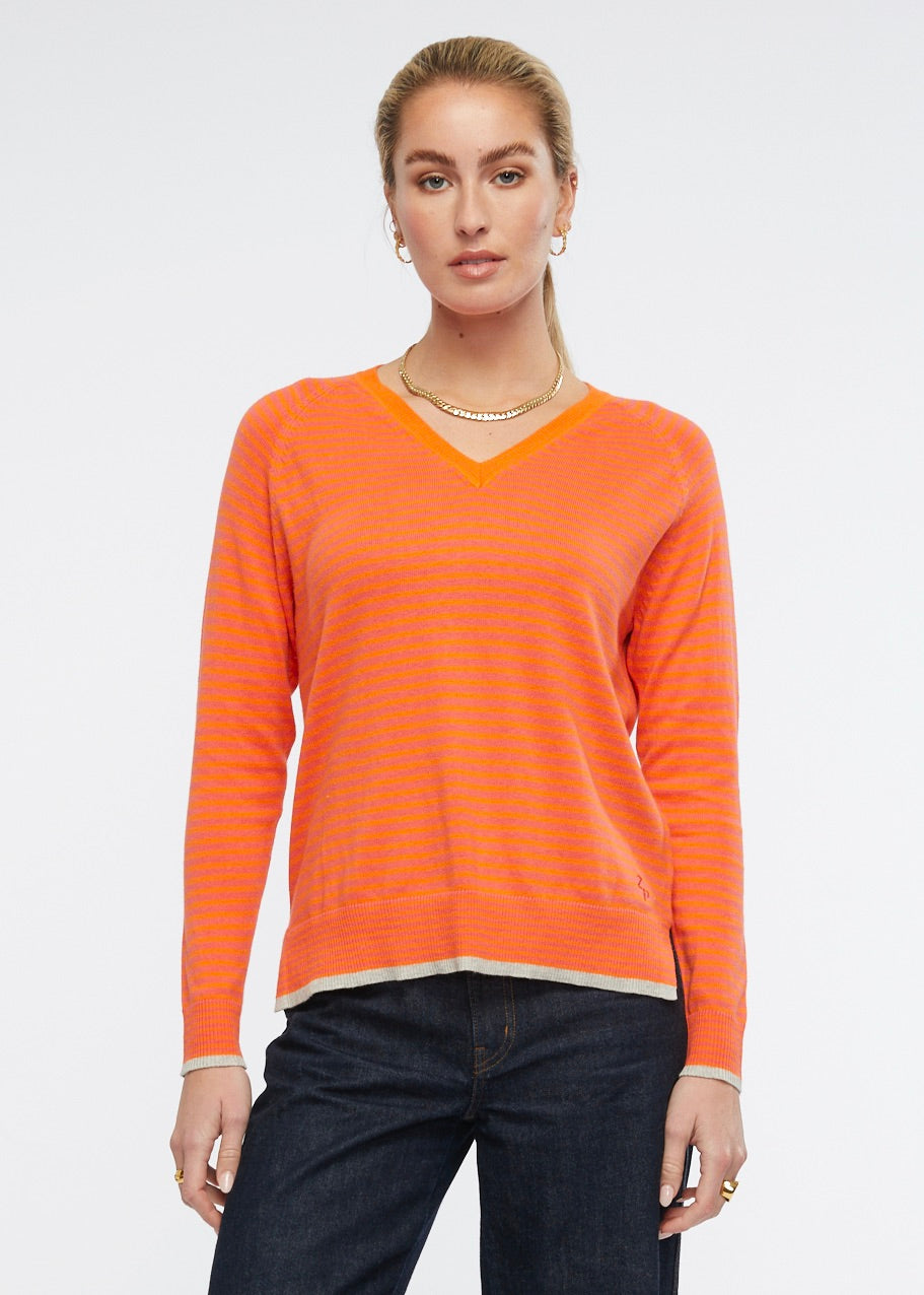 Zaket & Plover Essential Stripe V Sweater