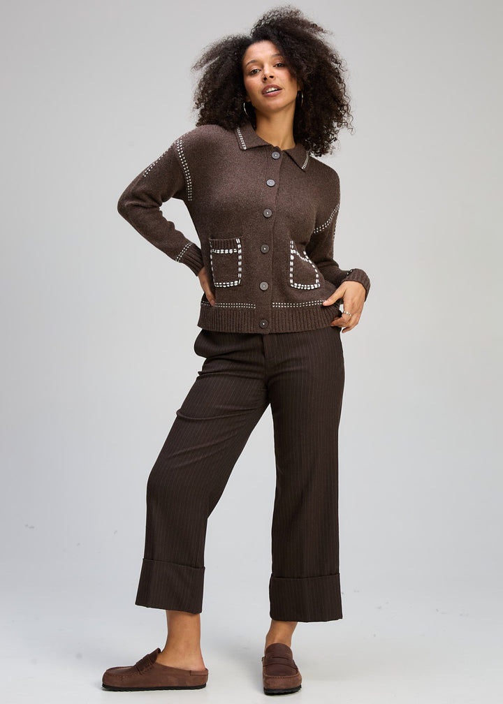 Zaket & Plover Tailored Cardigan - Cocoa