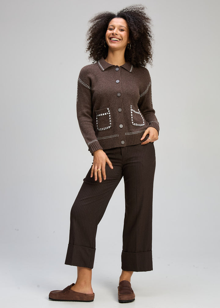 Zaket & Plover Tailored Cardigan - Cocoa