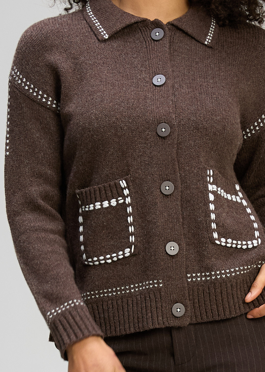 Zaket & Plover Tailored Cardigan - Cocoa