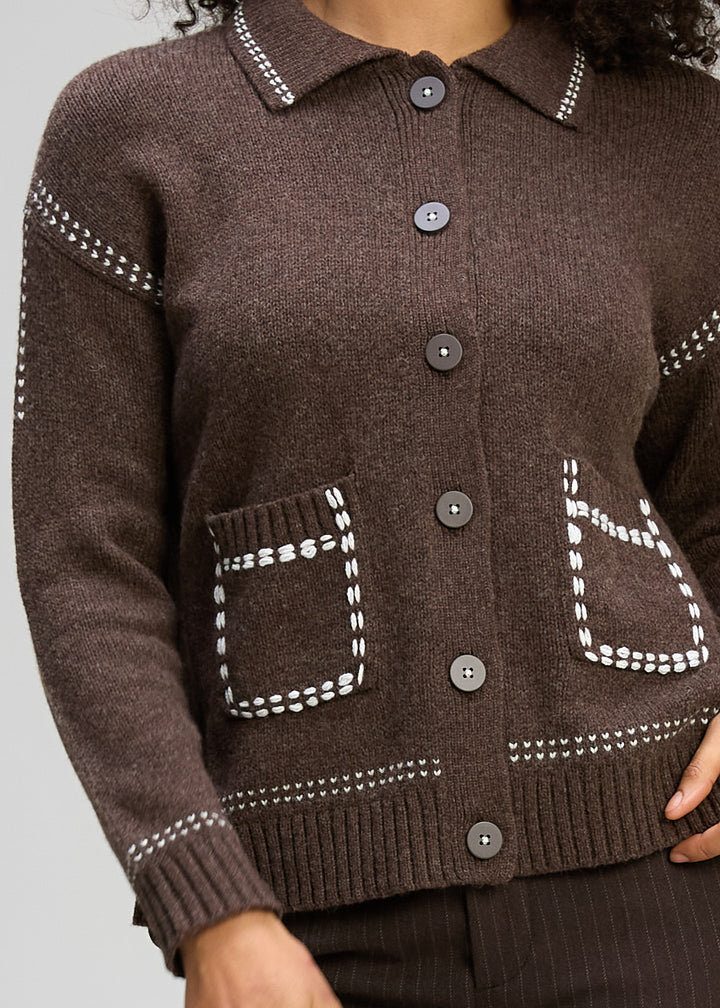 Zaket & Plover Tailored Cardigan - Cocoa