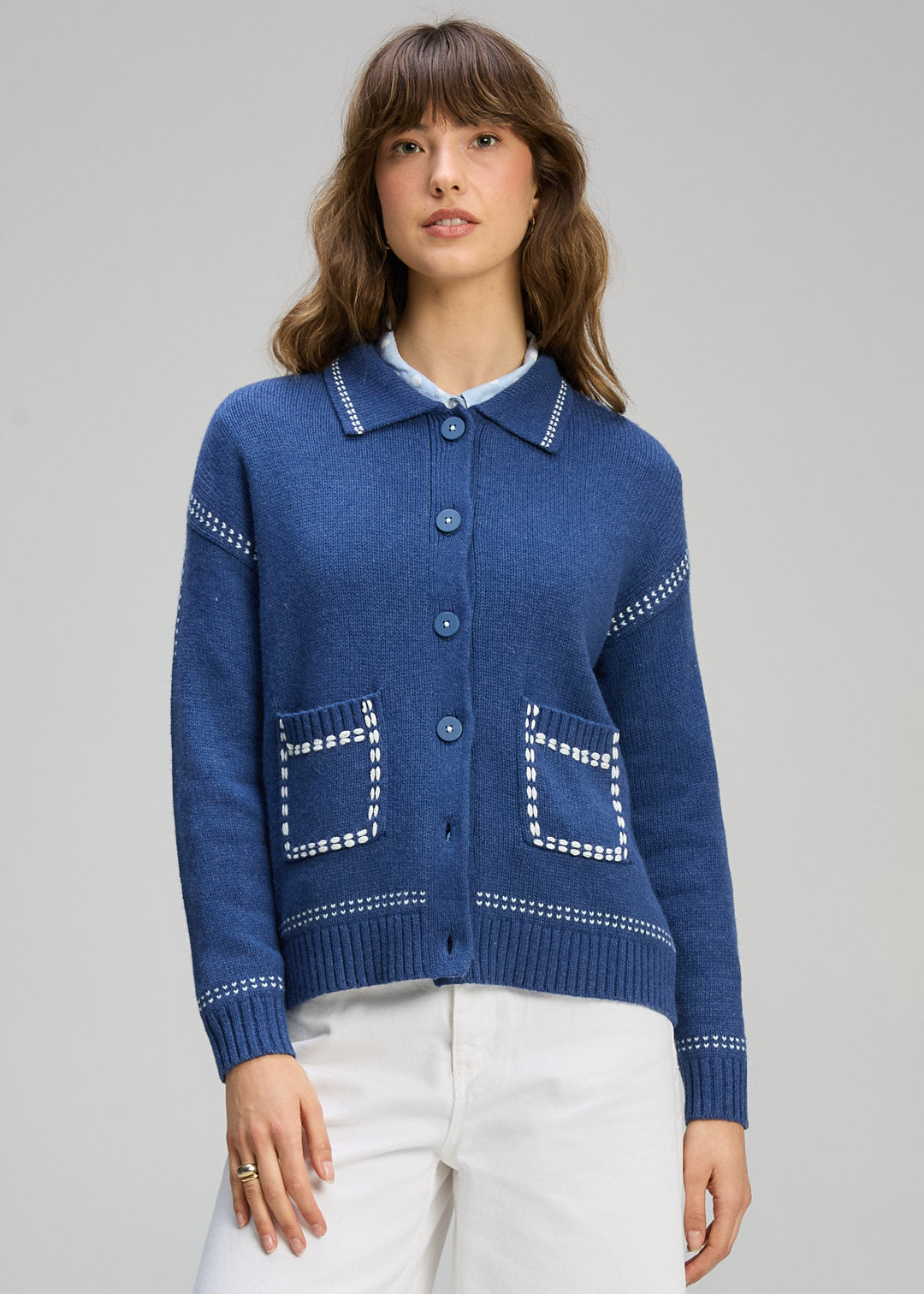 Zaket & Plover Tailored Cardigan - Indigo