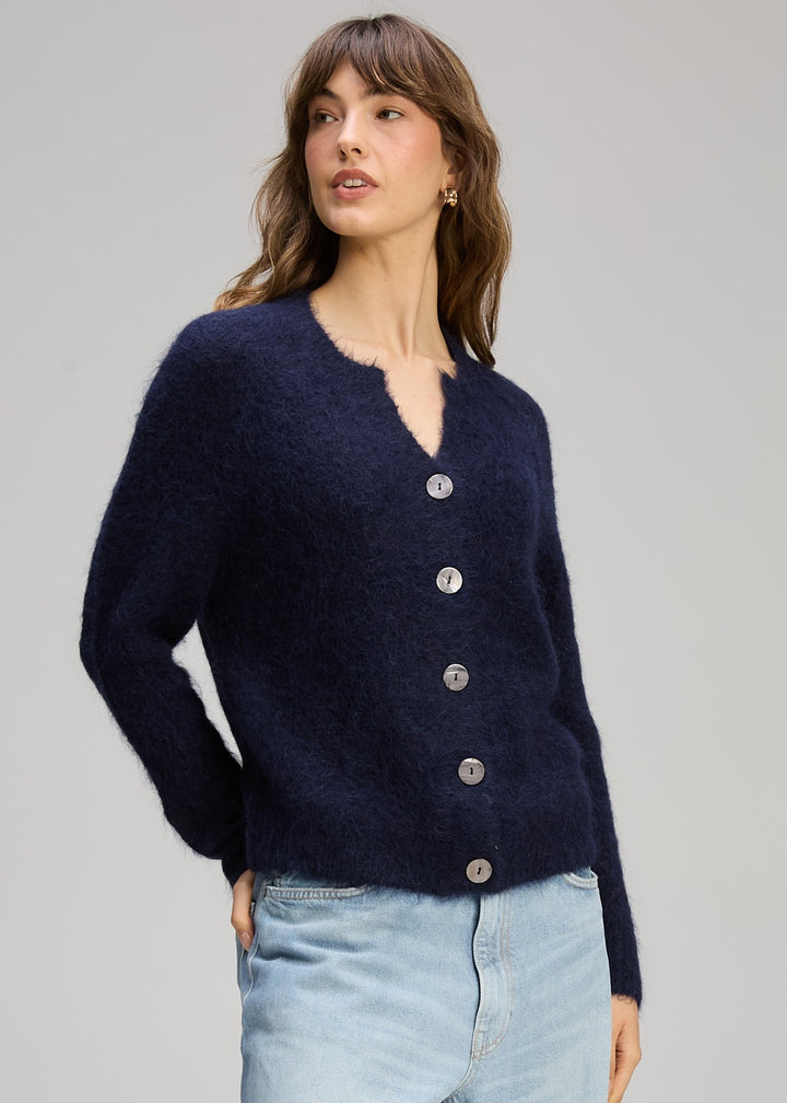 Zaket & Plover Alpaca Cardigan - Midnight