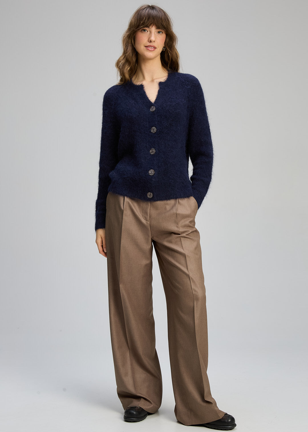 Zaket & Plover Alpaca Cardigan - Midnight