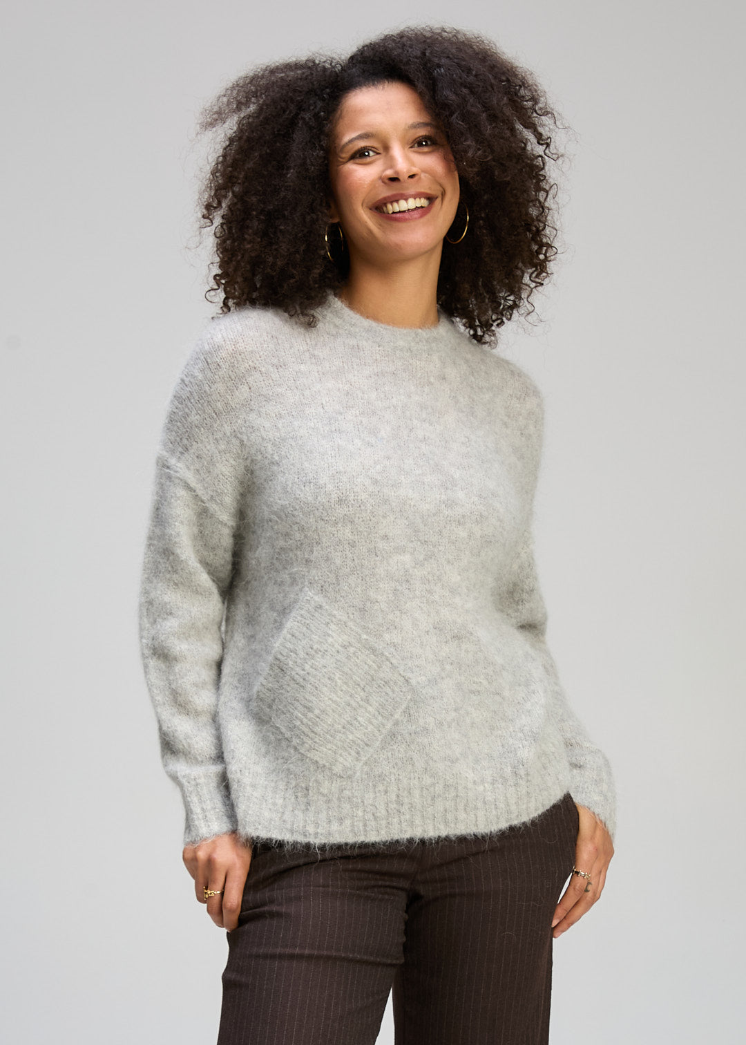 Zaket & Plover Alpaca Jumper - Marl Grey