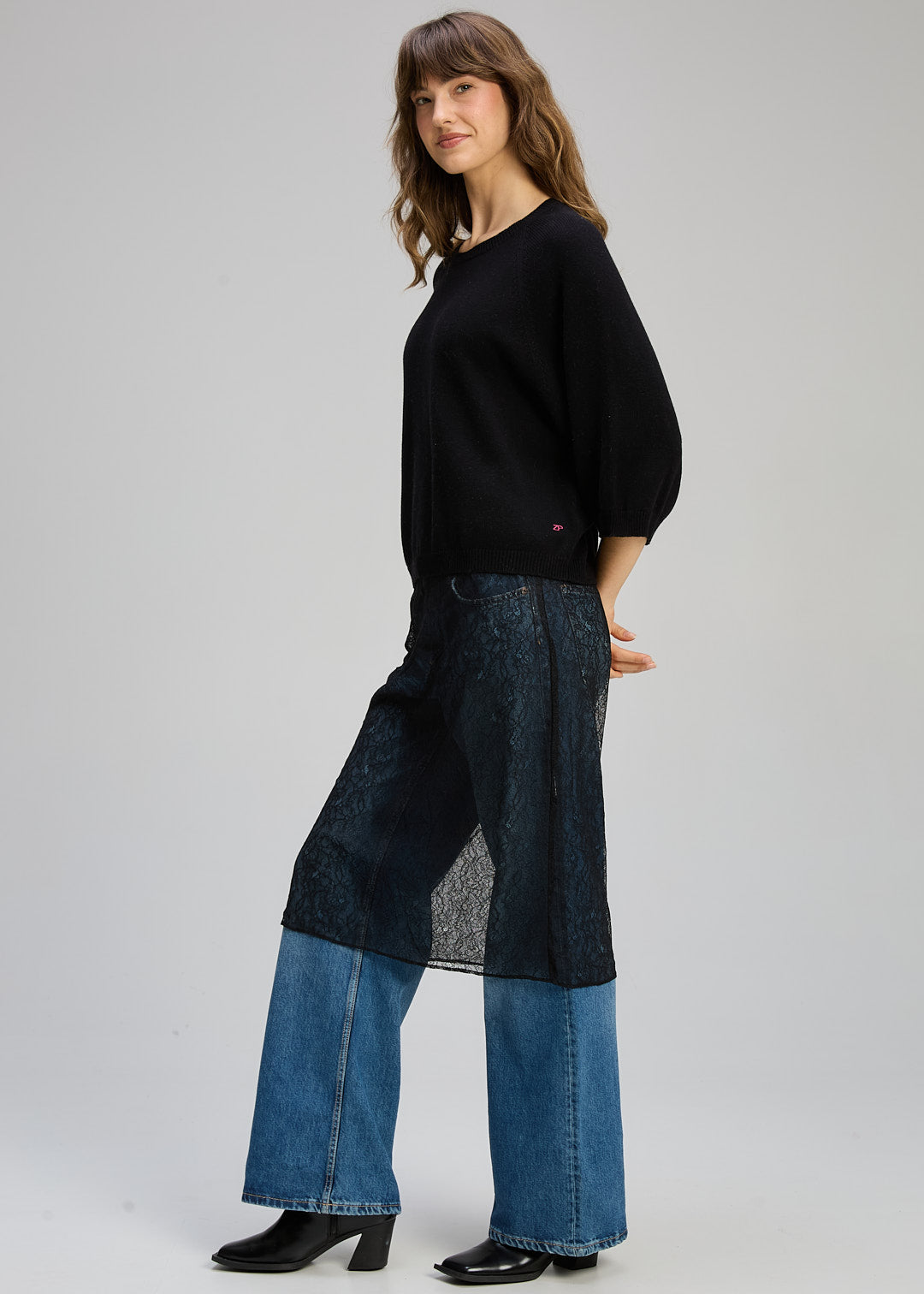 Zaket & Plover Boxy Crew Essential Knit - Black