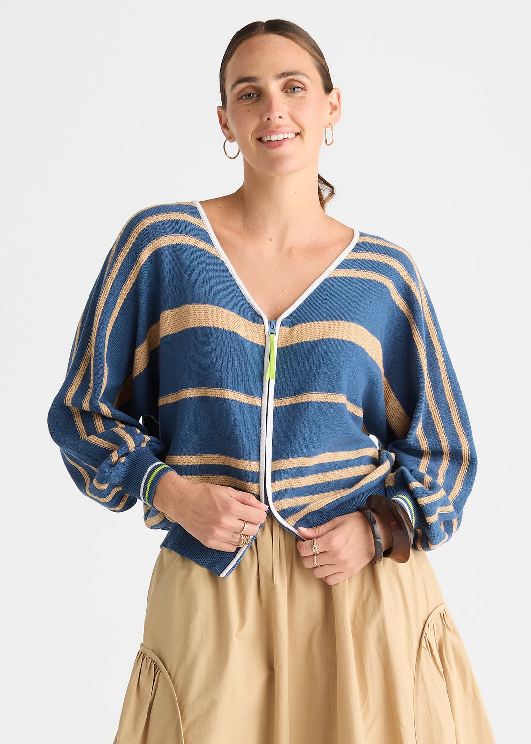Zaket & Plover Zip Cardigan - Sea