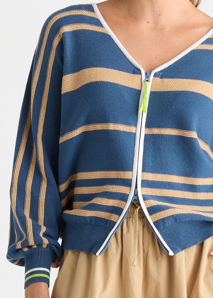 Zaket & Plover Zip Cardigan - Sea