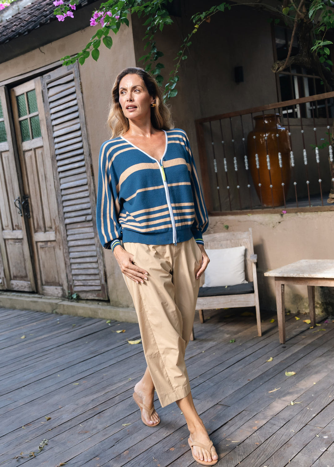 Zaket & Plover Zip Cardigan - Sea