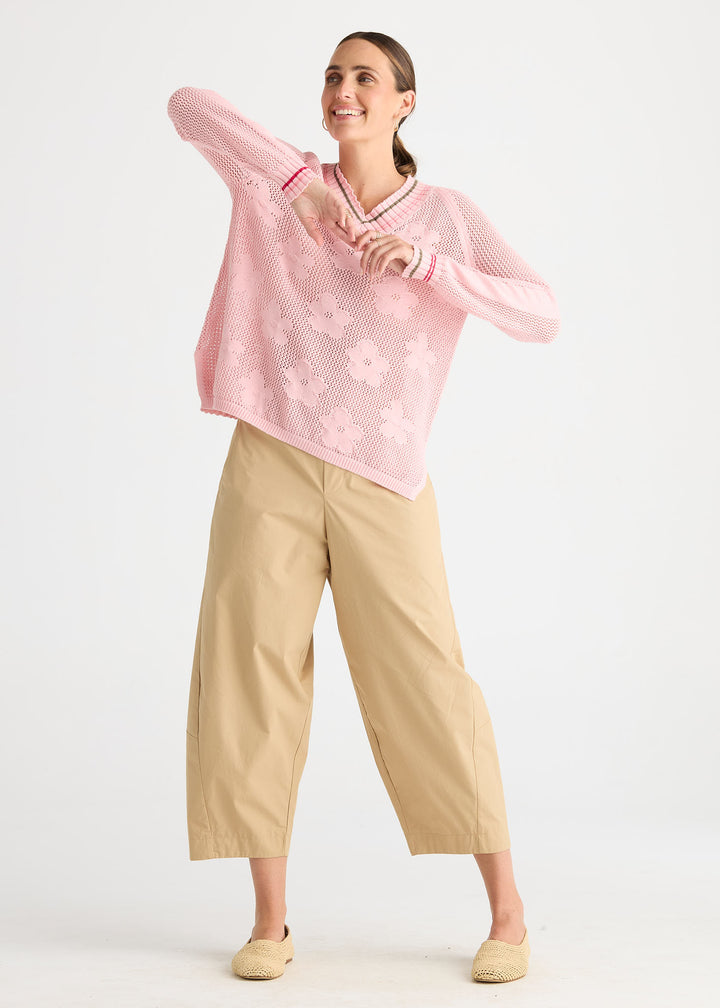 Zaket & Plover Pointelle Vee - Blush