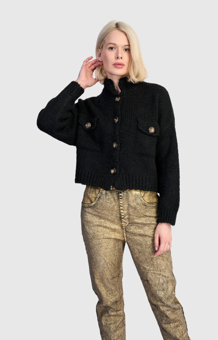Alembika Black Trucker Cardigan