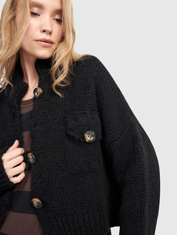 Alembika Black Trucker Cardigan