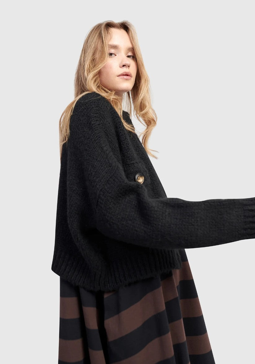 Alembika Black Trucker Cardigan