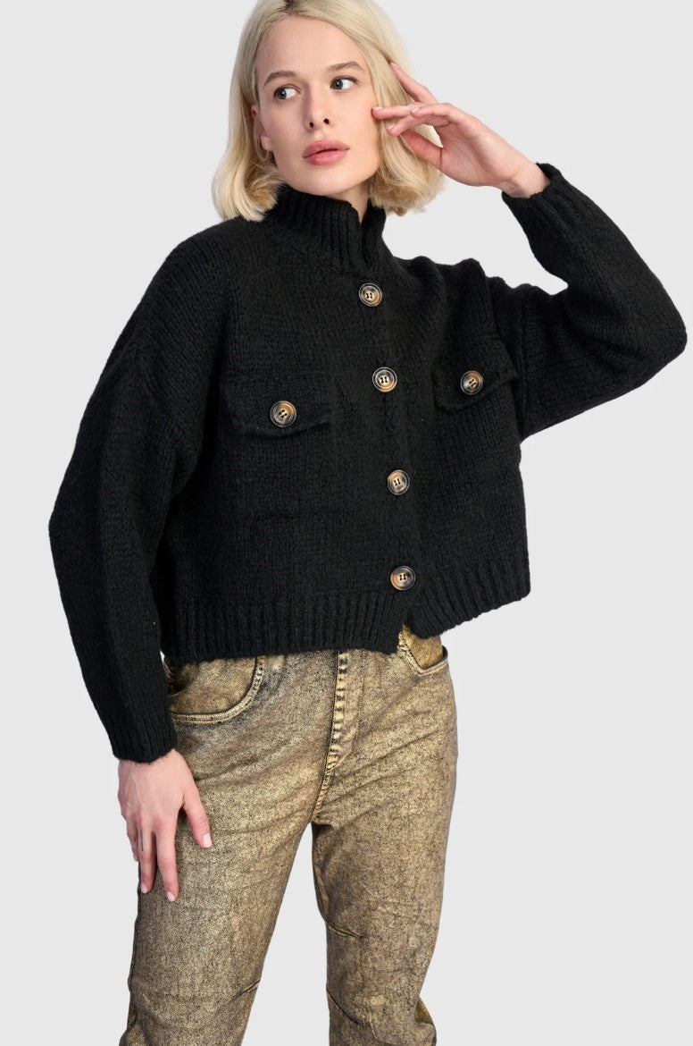 Alembika Black Trucker Cardigan