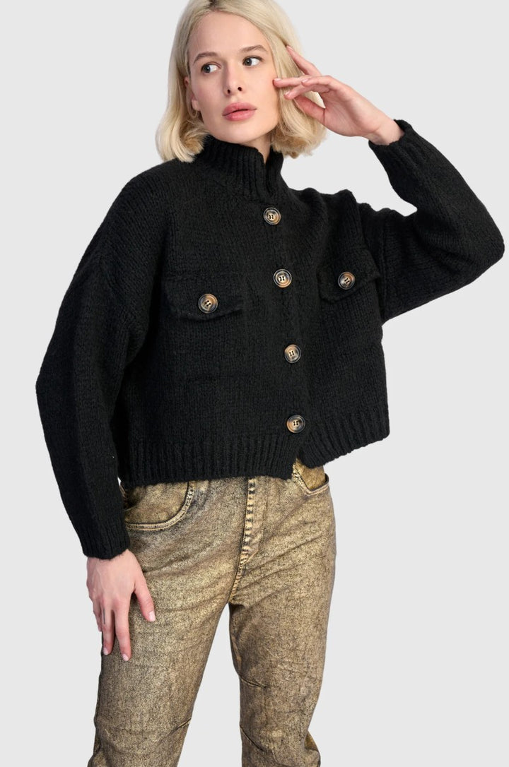 Alembika Black Trucker Cardigan
