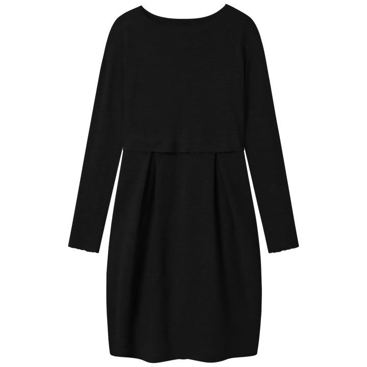 By Basics Dress with Pleats - Black