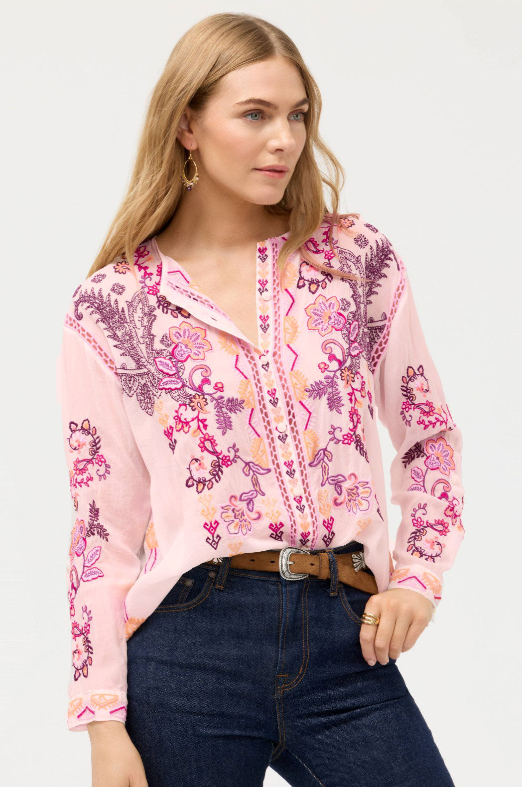 Johnny Was  Karol Shirt - Romance Rose