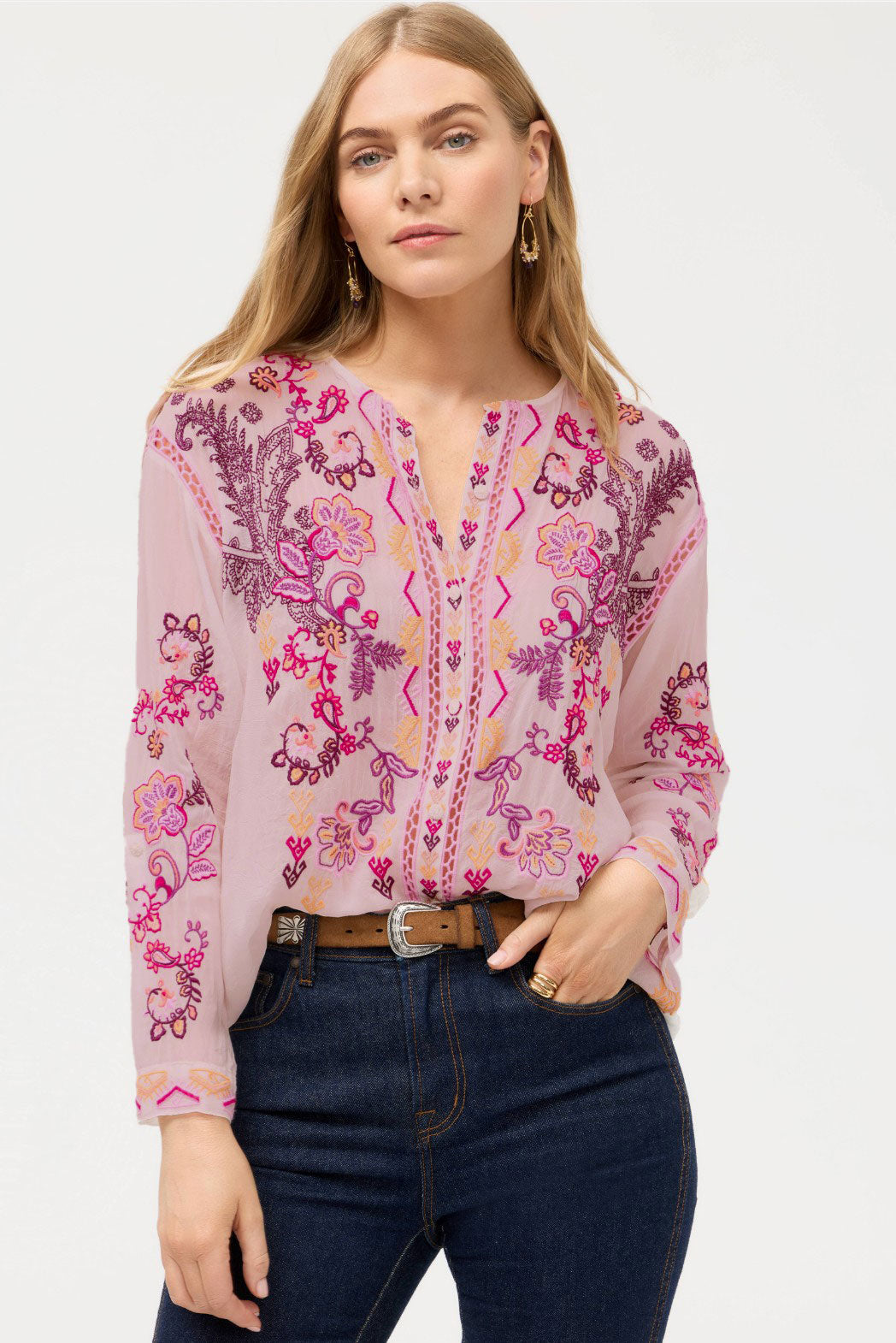 Johnny Was  Karol Shirt - Romance Rose