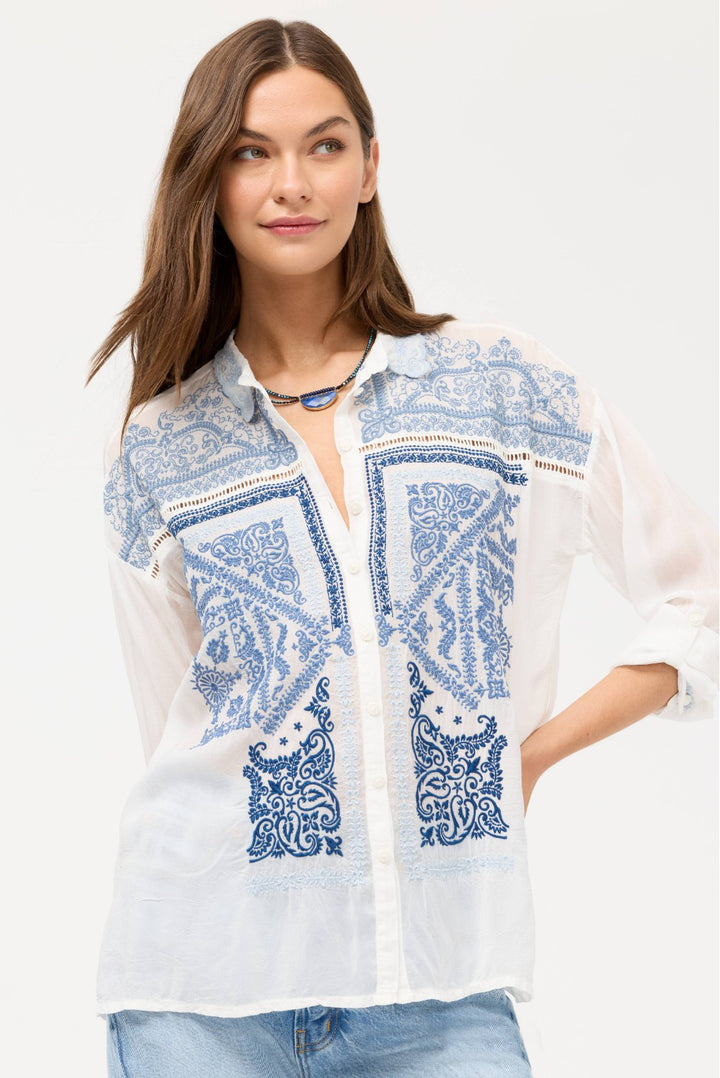 Johnny Was Slim Audrey Collared Shirt