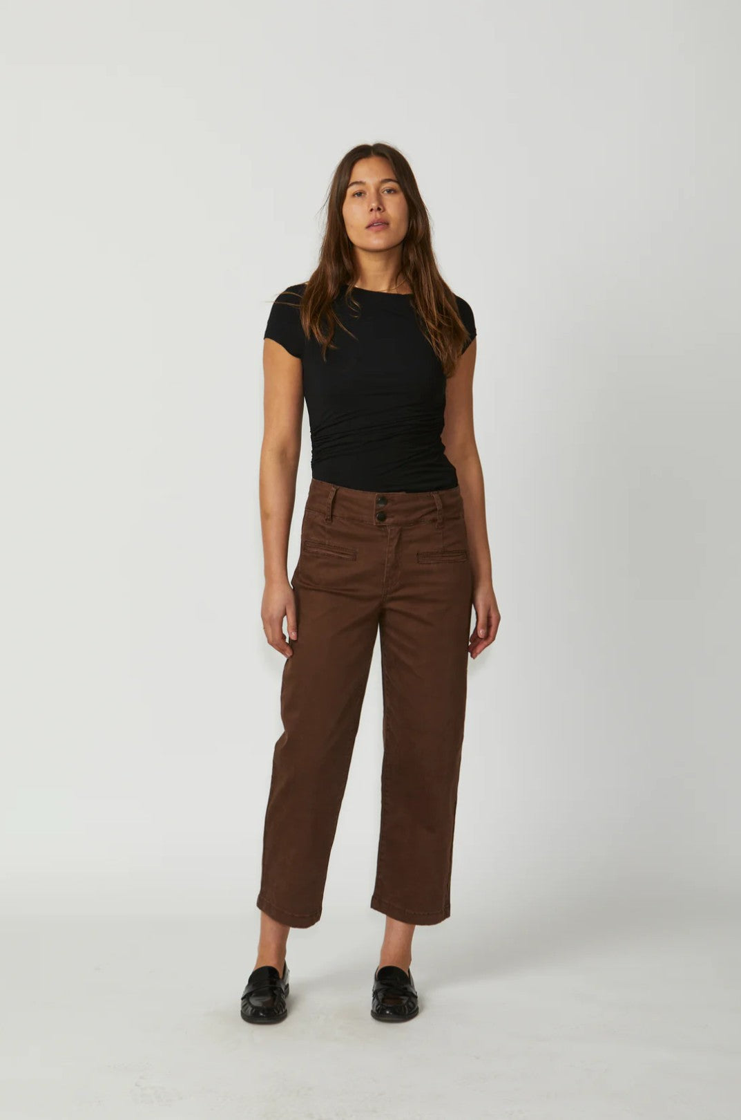 New London Christow Wide Jeans - Chocolate