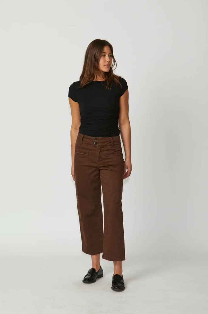 New London Christow Wide Jeans - Chocolate