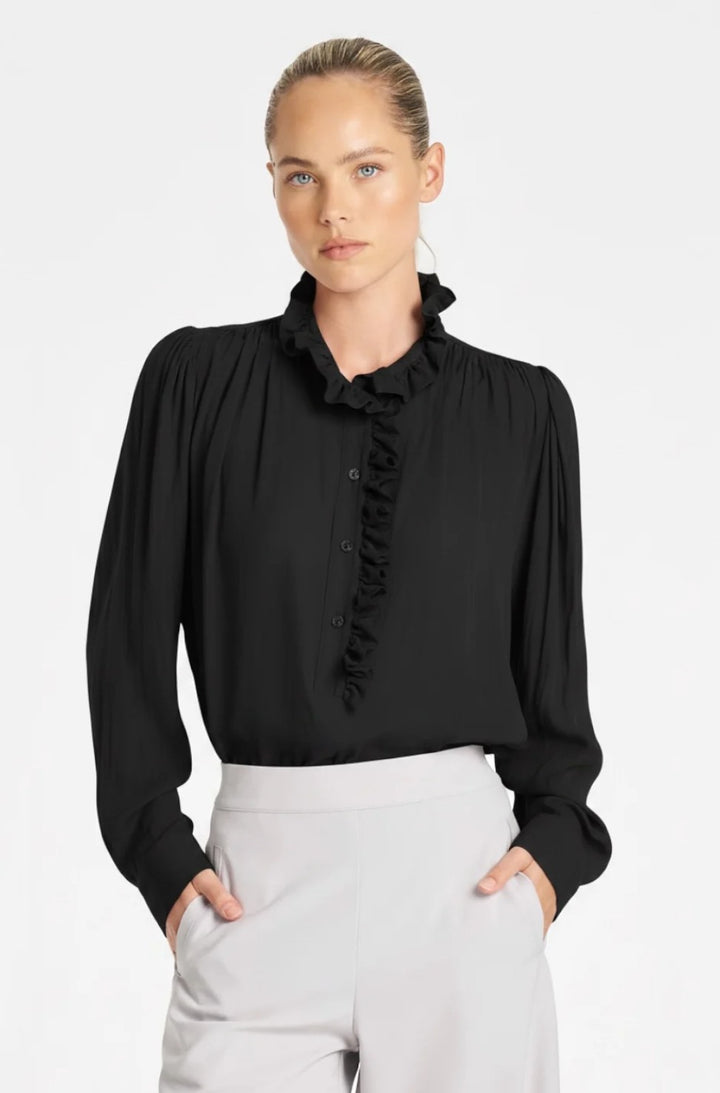 Mela Purdie Rufflet blouse - BLK