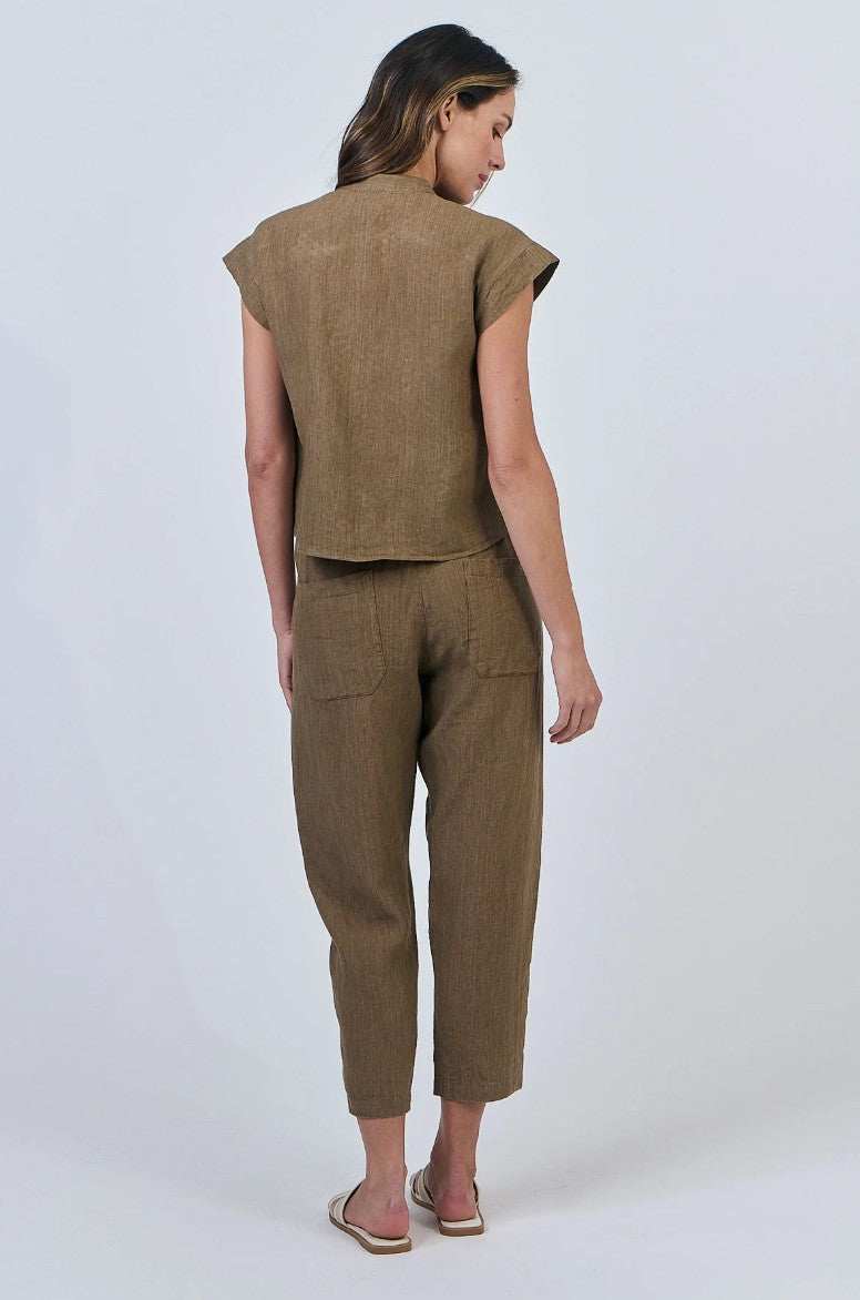 Naturals by O & J Ruffle Placket Top