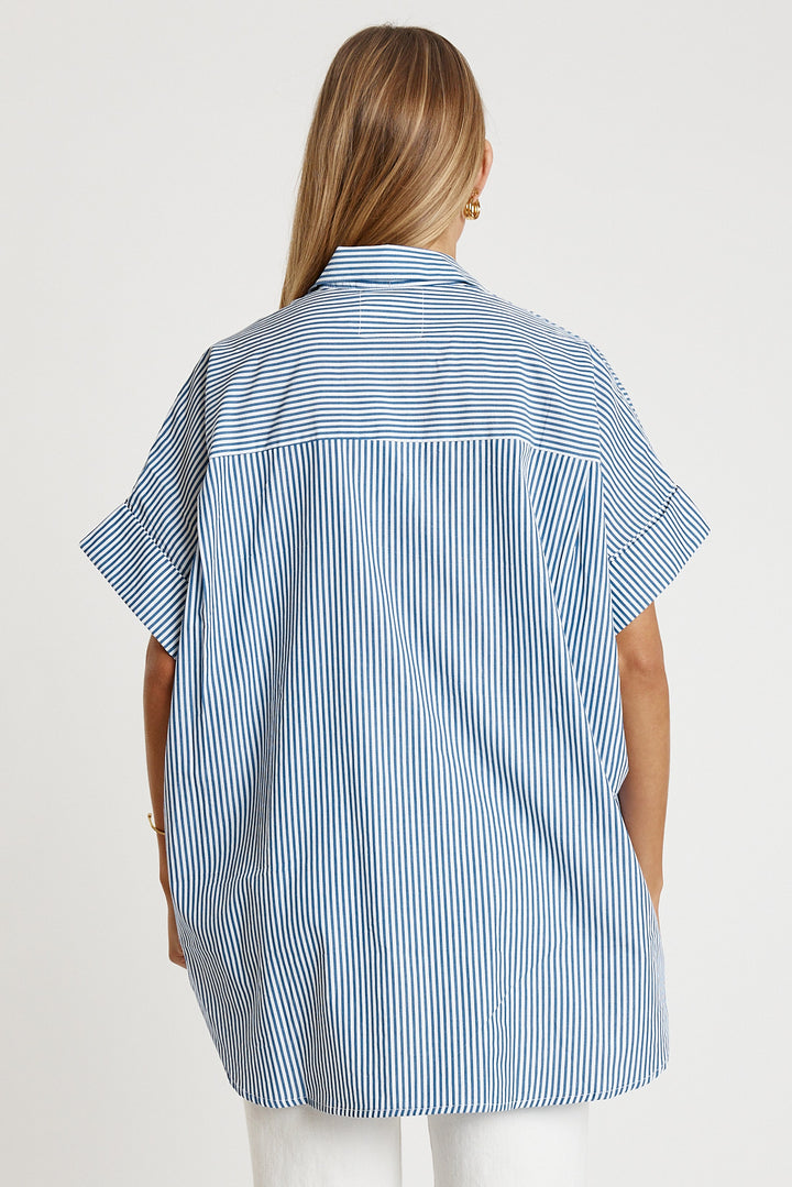 LulaLife Tillie Shirt Navy Stripe