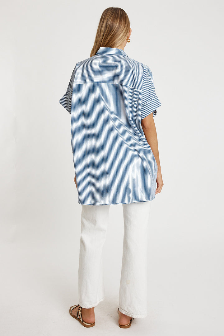 LulaLife Tillie Shirt Navy Stripe
