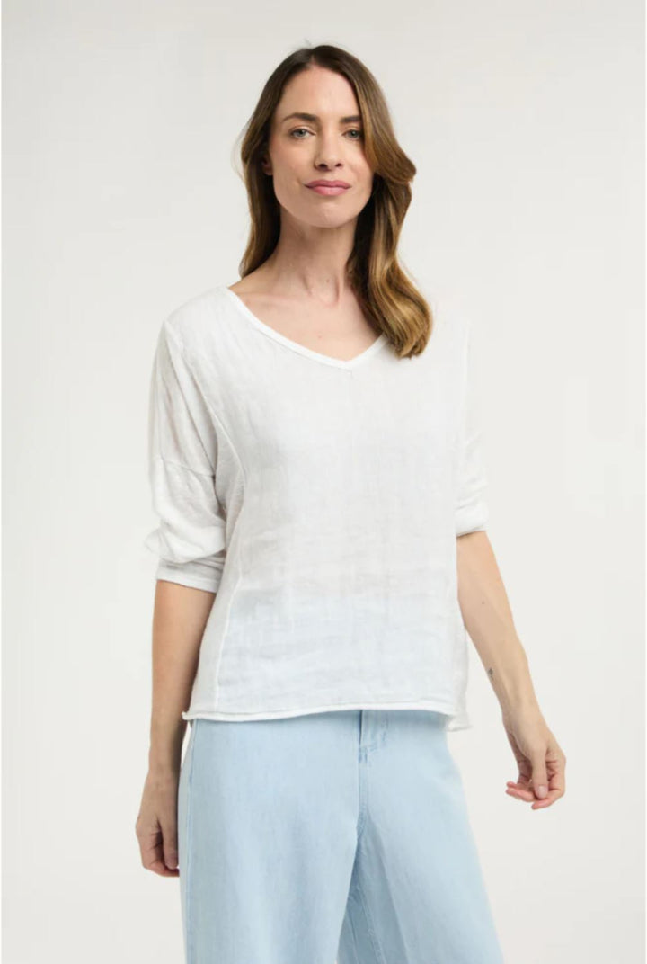 Love From Italy Linen Calypso long sleeve top