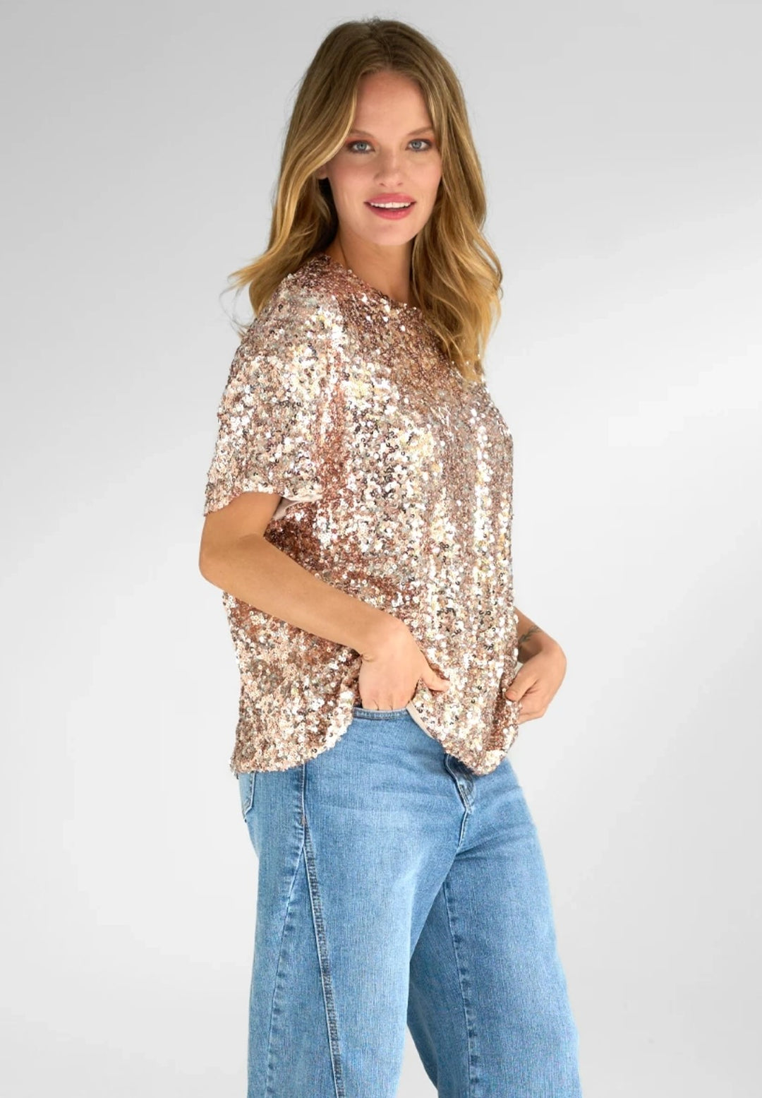 Miss Goodlife Champagne PAILETTE Top