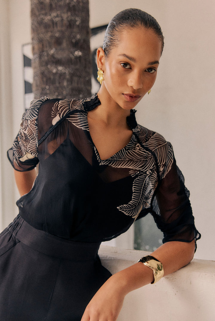 Once Was Samira Chiffon Blouse