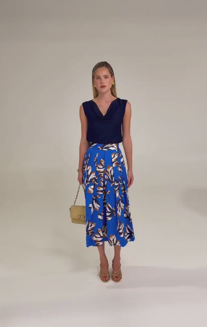 Sacha Drake Luxe Cowl Bias Top - Navy