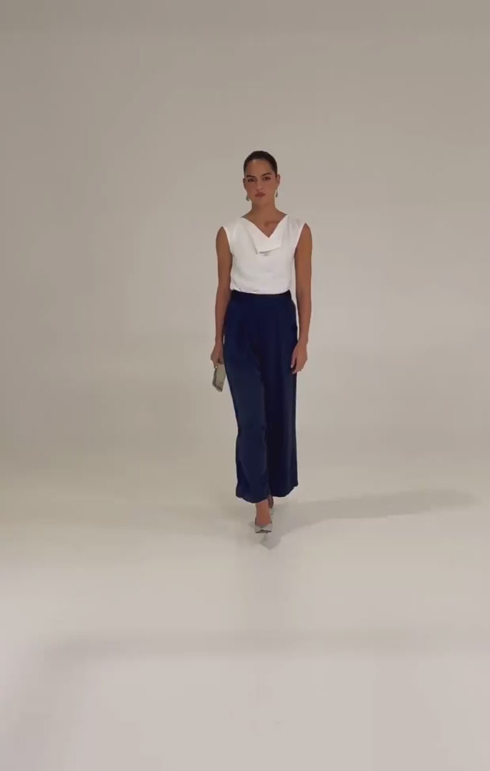 Sacha Drake Luxe Pleated Trouser - Navy